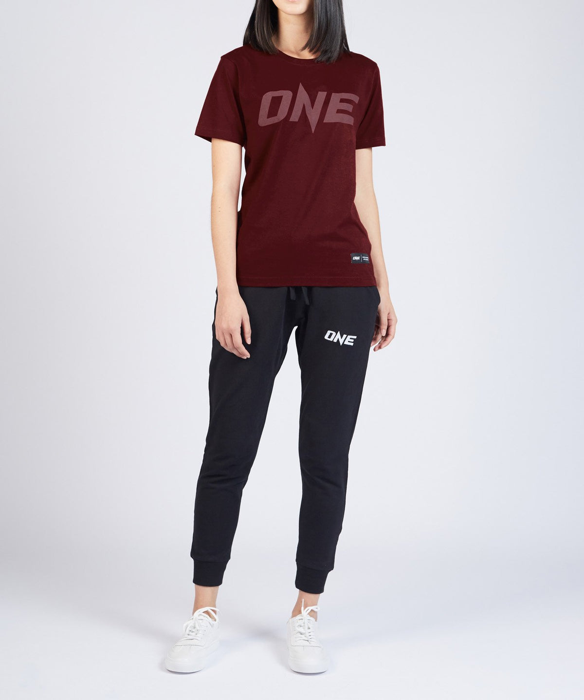 ONE Maroon Monotone Logo Tee