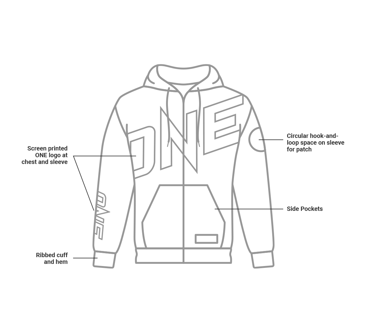 ONE Walkout Zip Hoodie (White) - ONE.SHOP | The Official Online Shop of ONE Championship