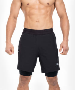 ELITE 2 In 1 Training Shorts (Black)