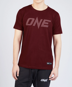ONE Maroon Monotone Logo Tee