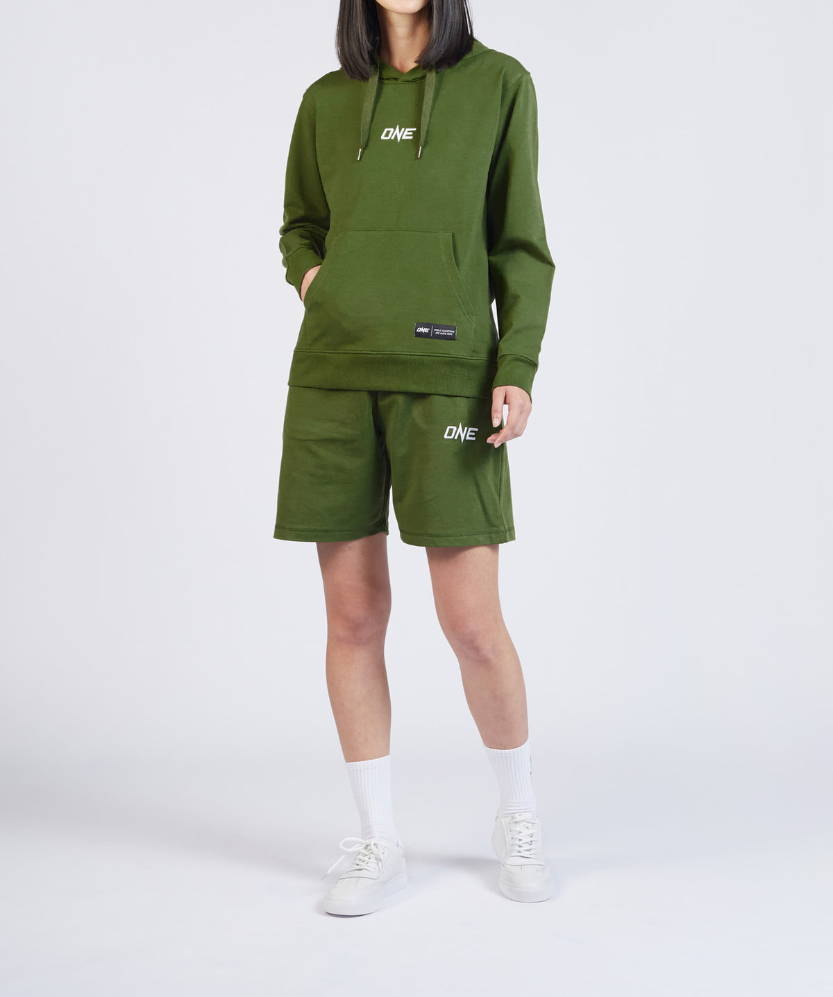 ONE Signature Logo Pullover Hoodie (Khaki Green)