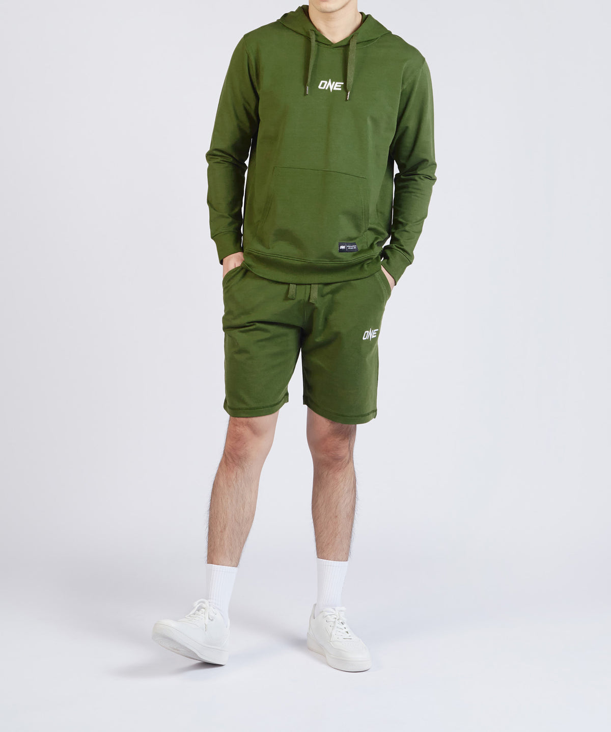 ONE Signature Logo Pullover Hoodie (Khaki Green)