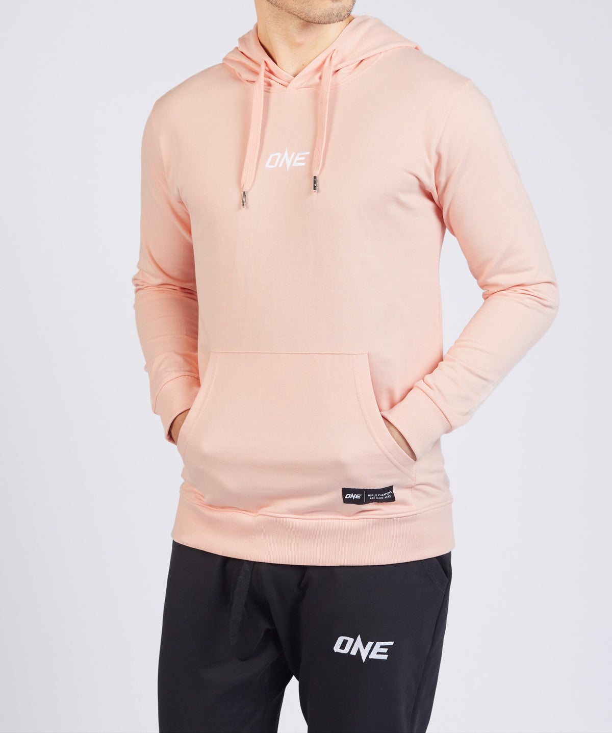ONE Signature Logo Pullover Hoodie (Peach Pink) - ONE.SHOP | The Official Online Shop of ONE Championship