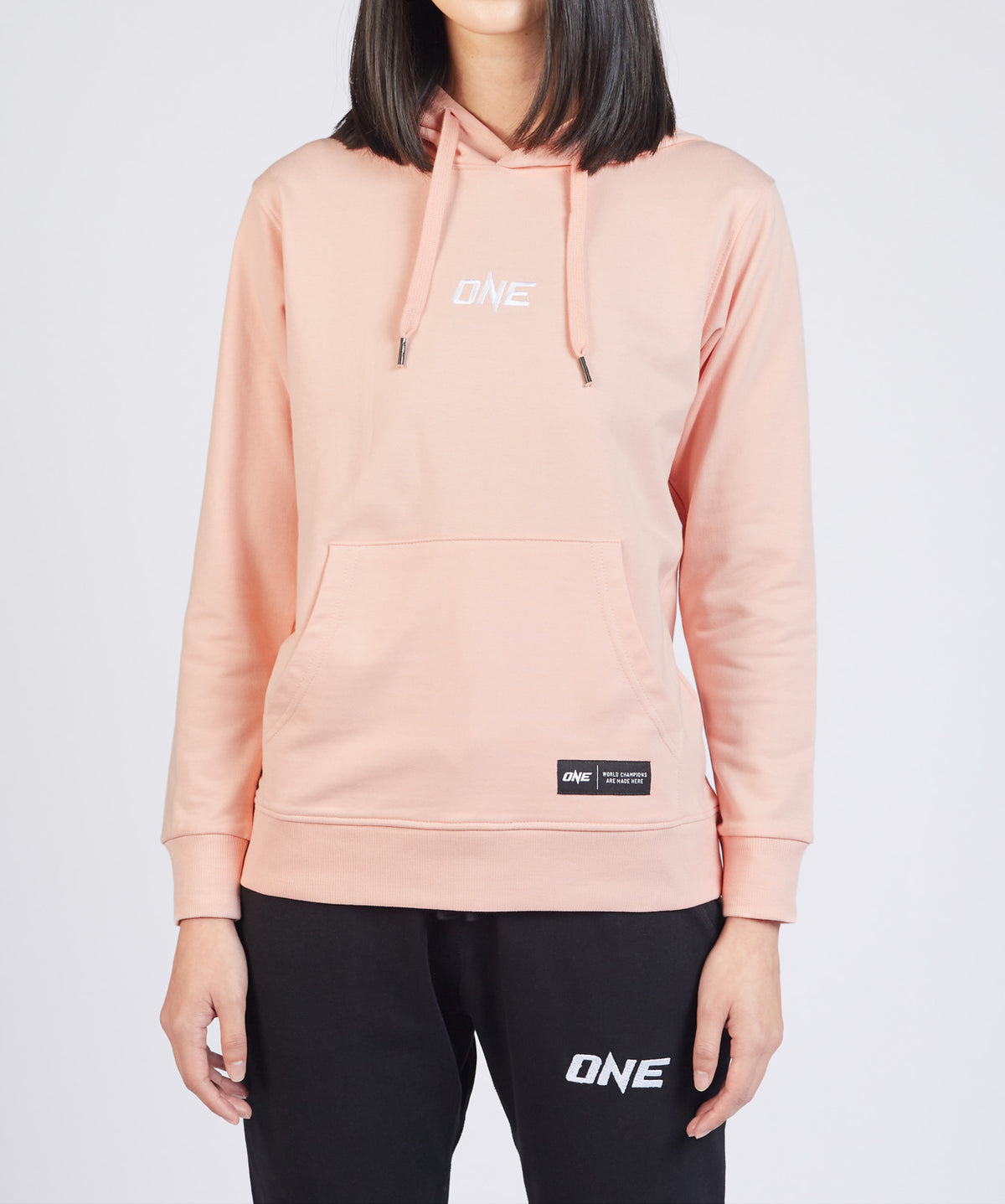 ONE Signature Logo Pullover Hoodie (Peach Pink) - ONE.SHOP | The Official Online Shop of ONE Championship
