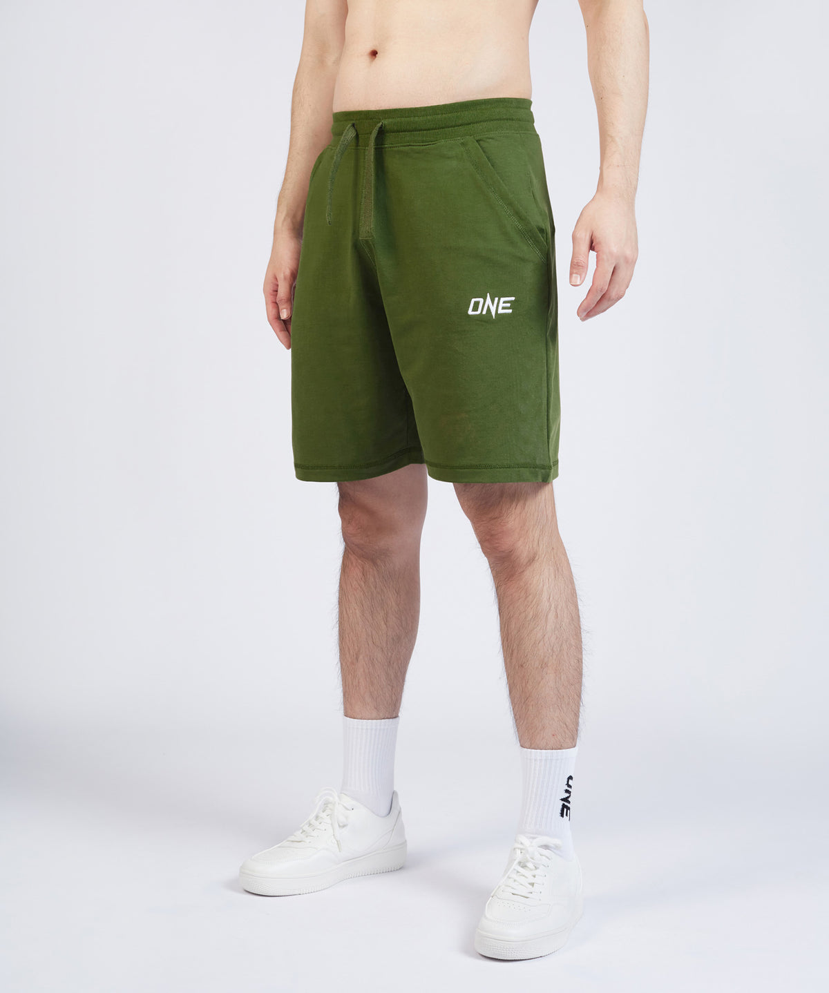 ONE Logo Jogger Shorts (Khaki Green)