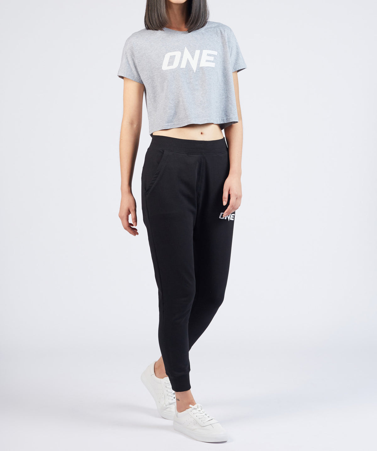 ONE Heather Gray Logo Crop Tee - ONE.SHOP | The Official Online Shop of ONE Championship