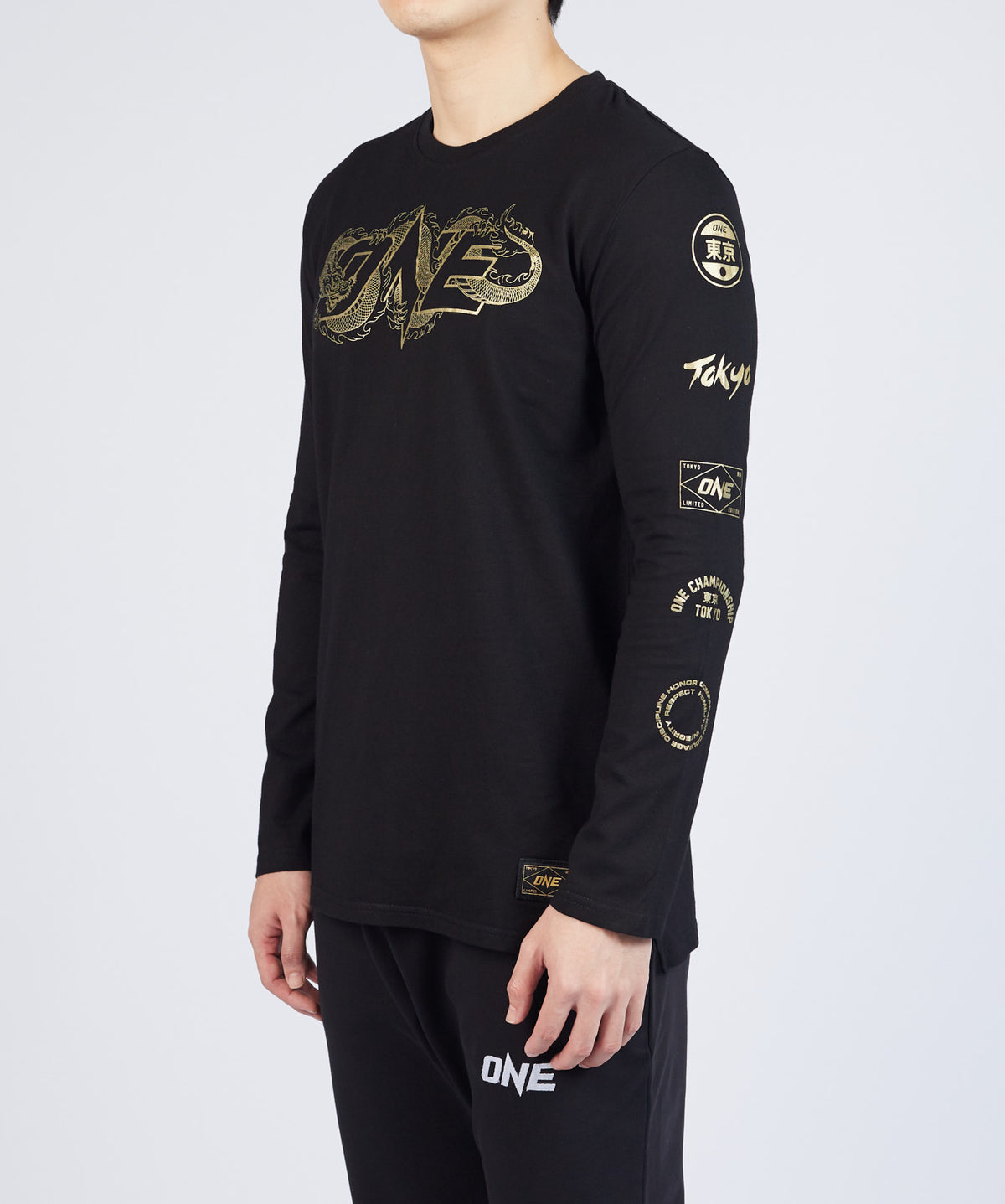 ONE Dragon Logo Tokyo Long Sleeve Tee (Black) - ONE.SHOP | The Official Online Shop of ONE Championship