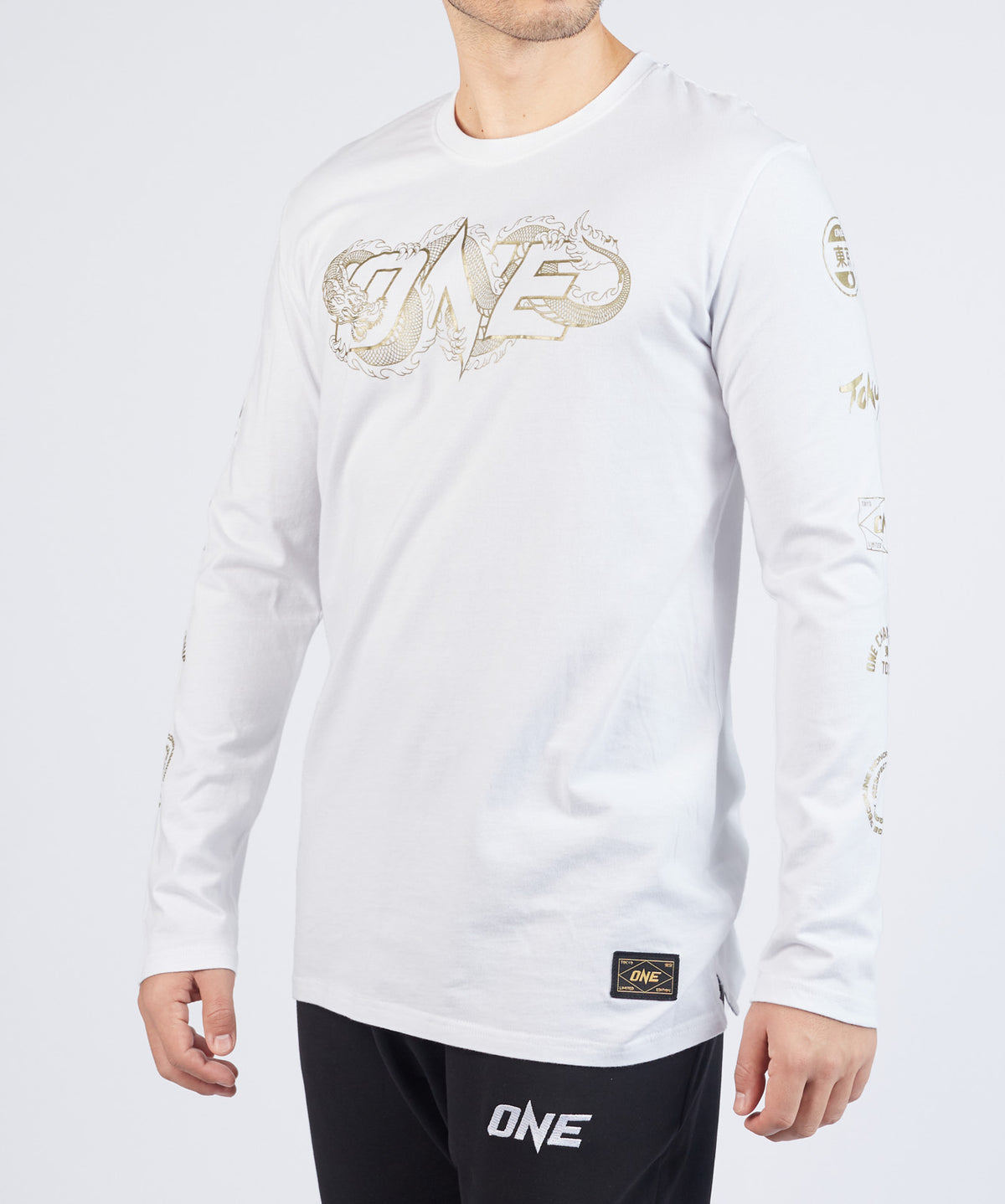 ONE Dragon Logo Tokyo Long Sleeve Tee (White) - ONE.SHOP | The Official Online Shop of ONE Championship