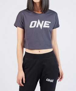 ONE Denim Blue Logo Crop Tee - ONE.SHOP | The Official Online Shop of ONE Championship