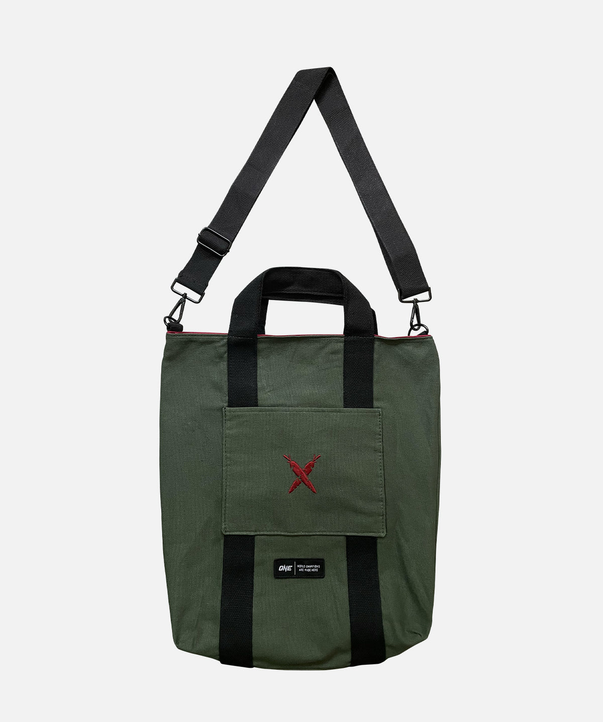 Year of Rabbit Reversible Tote Bag (Burgundy/Green)