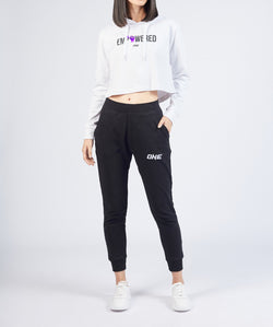 Empowered Crop Hoodie (White)