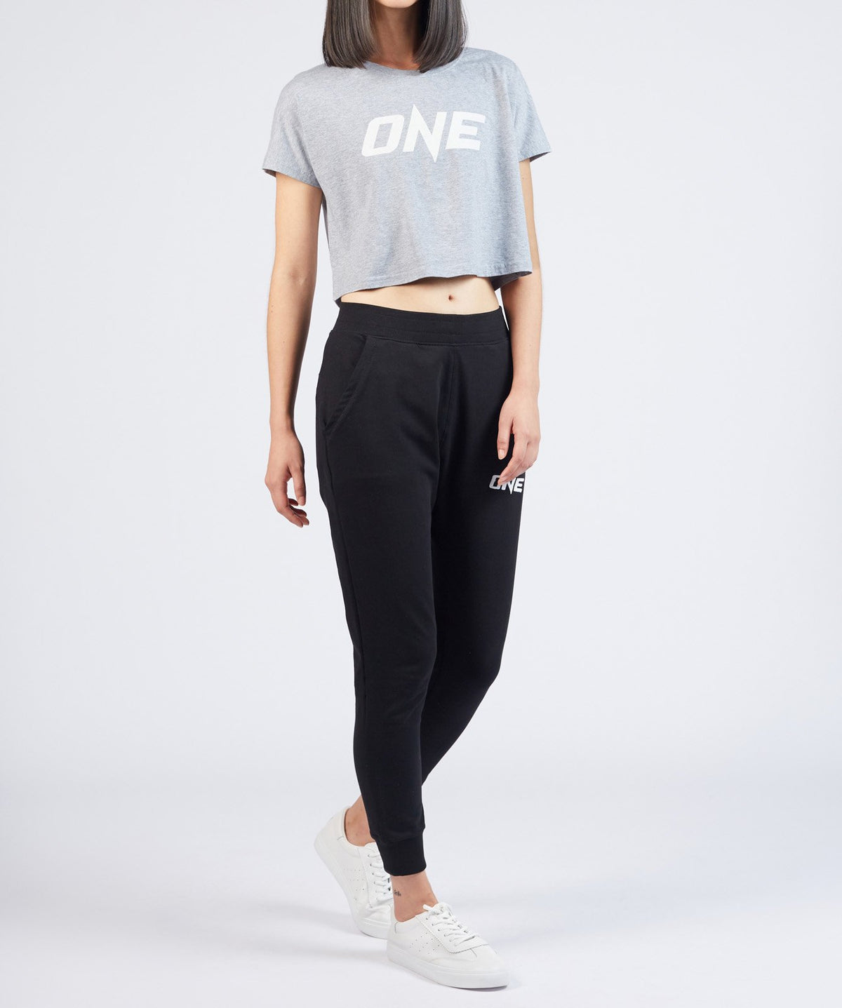 ONE Heather Gray Logo Crop Tee - ONE.SHOP | The Official Online Shop of ONE Championship