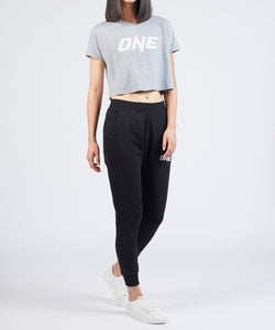 ONE Heather Gray Logo Crop Tee - ONE.SHOP | The Official Online Shop of ONE Championship